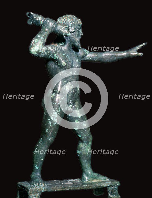 Greek bronze of Zeus with a thunderbolt. Artist: Unknown