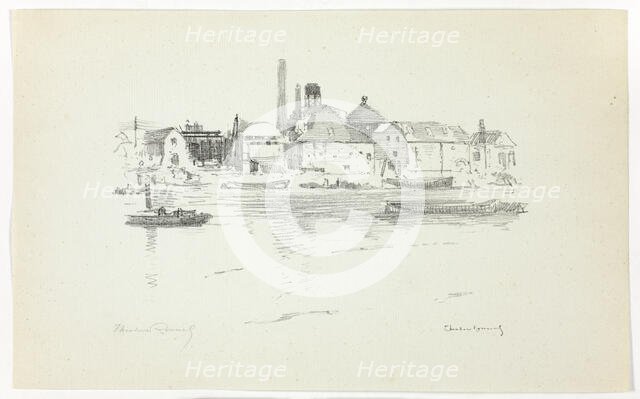 Battersea from the River, Low Tide, 1890-94. Creator: Theodore Roussel.