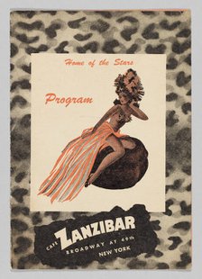 Programme for Cafe Zanzibar, ca. 1945. Creator: Unknown.