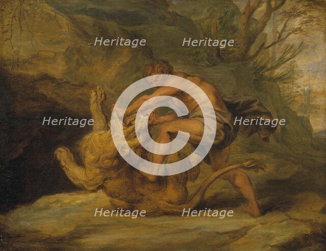 Samson and the Lion. Study, early-mid 17th century. Creator: Workshop of Peter Paul Rubens.