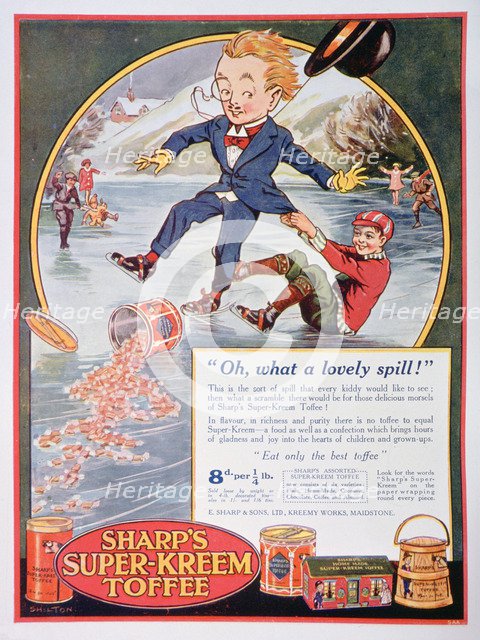 Advert for Sharp's Super-Kreem Toffee, 1923. Artist: Unknown