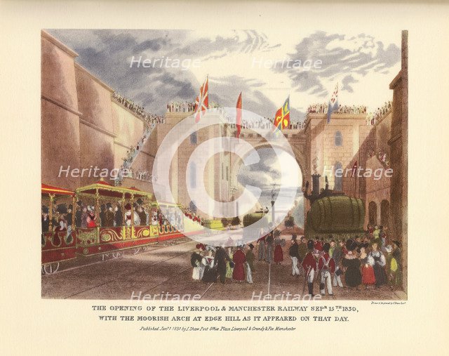 The Opening of the Liverpool and Manchester Railway, September 15, 1830. The Moorish Arch at Edge Hi