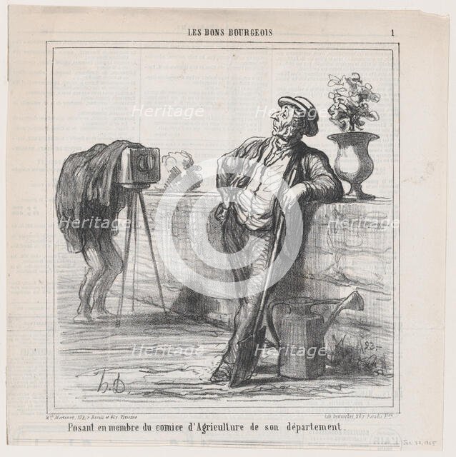 Posant en membre du comice d'Agriculture de son département, 1865.  Creator: Honore Daumier.