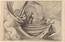 Caesar Crossing Stormy Seas, 1634. Creator: Willem Basse.