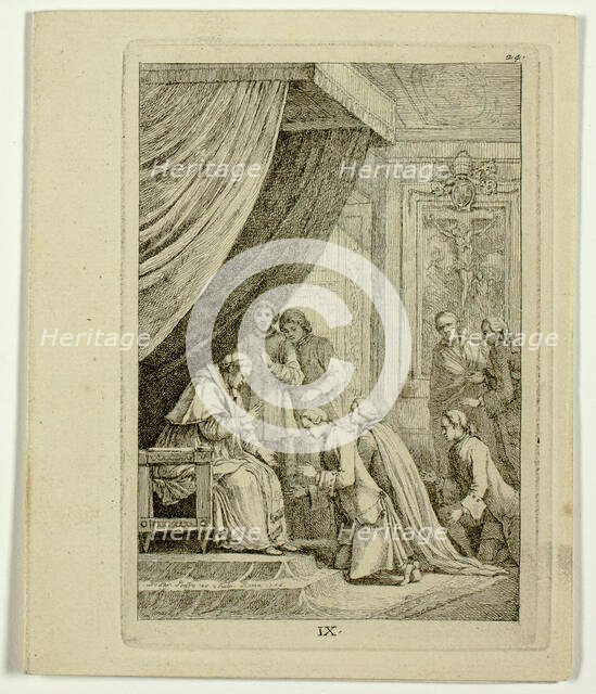 Plates 9-11, from Nella Venuta, 1764. Creator: Franz Edmund Weirotter.