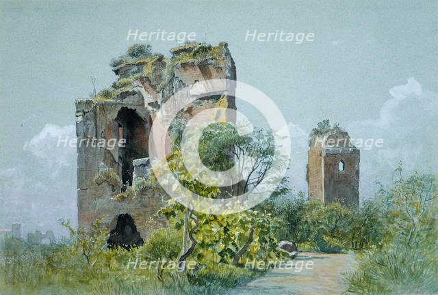 Baths of Trajan (Sette Sale, Villa Brancaccio, Rome), ca. 1882. Creator: William Stanley Haseltine.