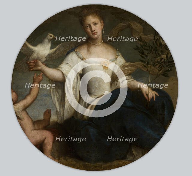 Allegory of Peace-Woman with a Pigeon, 18th century. Creator: Unknown.