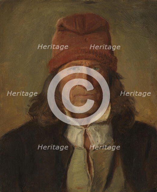 Portrait of a Farmer from Vossevangen, probably 1855. Creator: Adolph Tidemand.