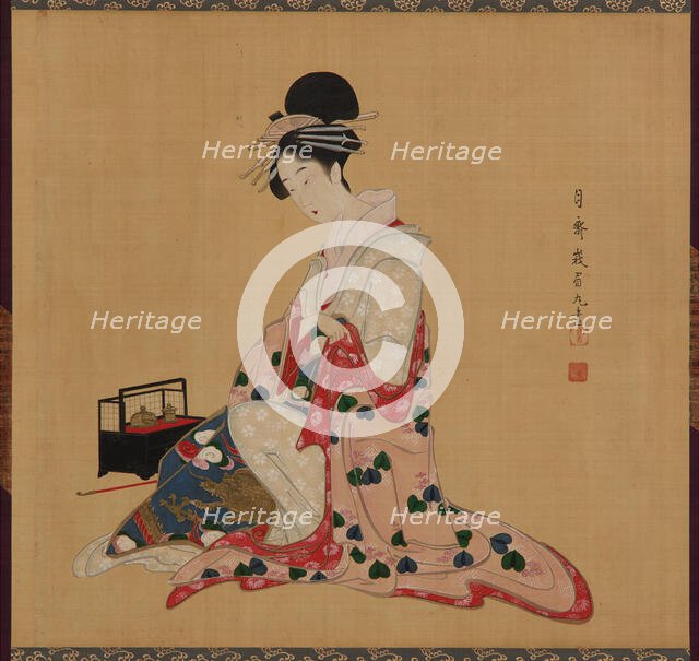 Oiran, Edo period, early-mid 19th century. Creator: Numata Gessai.