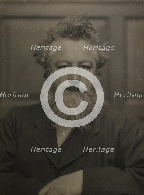 Portrait of William Morris (1834-1896), c. 1886. Creator: Anonymous.