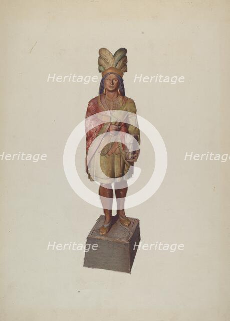 Cigar Store Indian, c. 1937. Creator: Joseph Goldberg.