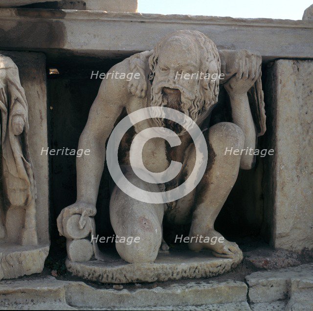 Detail of figure in the theatre of Dionysus, 6th century BC. Artist: Unknown