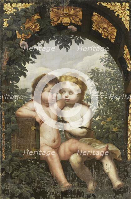 Christian Allegory with two Children with a Bible and Snake, 1650-1699. Creator: Anon.