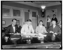 U.S. Shipping Board signing contract w/China, between 1910 and 1920. Creator: Harris & Ewing.