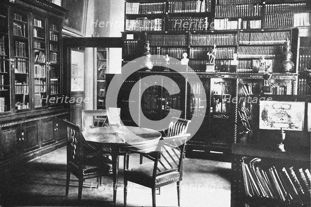 Ostafyevo Estate. The study and the library of Prince Andrei Vyazemsky, End of 19th century. Artist: Anonymous  