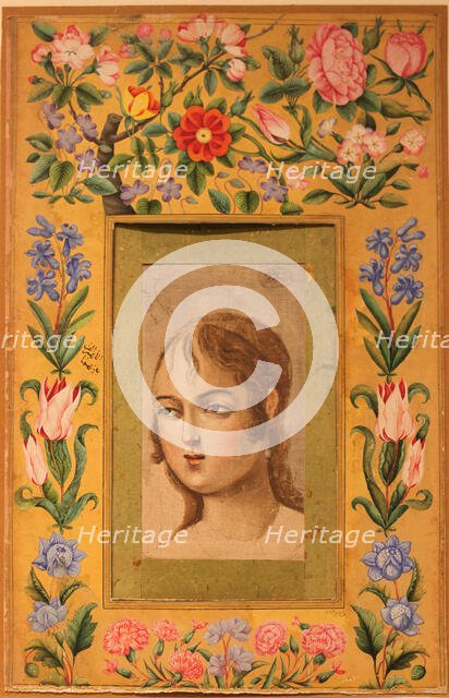 Painting of a Young Beauty, Iran, 1740s-50s. Creator: Muhammad Sadiq.