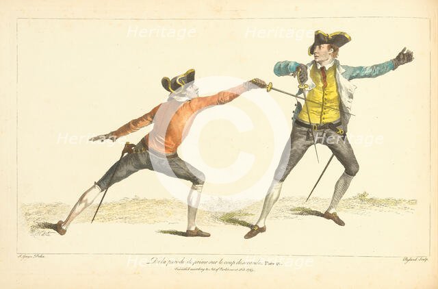 Illustration from "L'école des armes" by Angelo Domenico Malevolti, 1763. Creator: Gwyn; James (1700-1769).