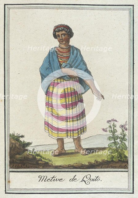 Costumes de Différents Pays, 'Metive de Quito', c1797. Creators: Jacques Grasset de Saint-Sauveur, LF Labrousse.