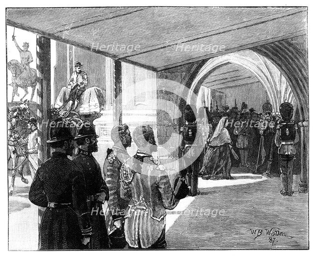The Opening of Parliament, Westminster, London, 1866.Artist: William Barnes Wollen