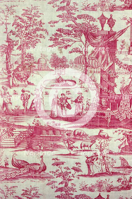 Commedia del'Arte (Furnishing Fabric), England, after 1770. Creator: Unknown.