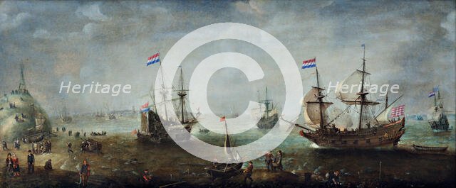 Departure of a Dutch Fleet on the Vlieree Near the Island of Vlieland, 1600-1625. Creator: Cornelis Claesz van Wieringen.
