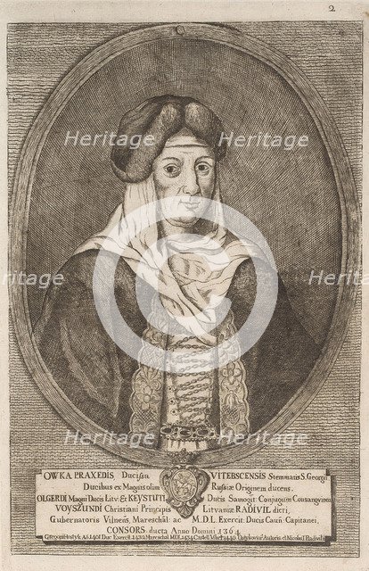 Owka Prakseda Radziwill. From: Icones Familiae Ducalis Radivilianae, 1758.