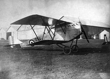 England. Magenta SVA biplane parked on an airfield, 1918.