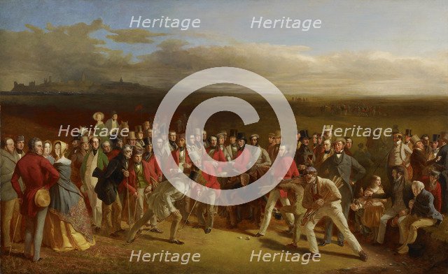 The Golfers, 1847. Artist: Lees, Charles (1800-1880)