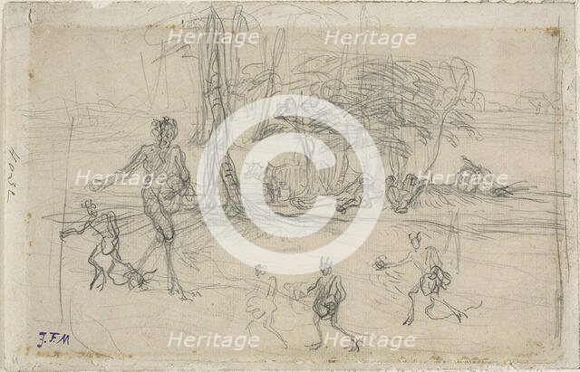 The Devil Sowing, 1848/52. Creator: Jean Francois Millet.