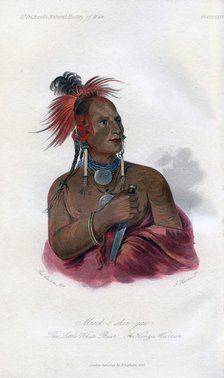 'Meach-o-shin-gaw, The Little White Bear, A Konza Warrior', 1848. Artist: Harris