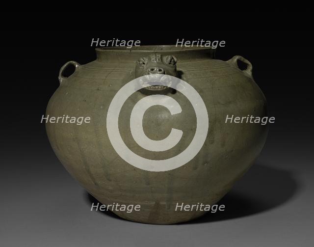 Jar with Tiger-Headed Spout: Yue Ware, late 3rd-4th Century. Creator: Unknown.