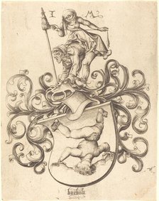 Coat of Arms with Tumbling Boy, c. 1480/1490. Creator: Israhel van Meckenem.
