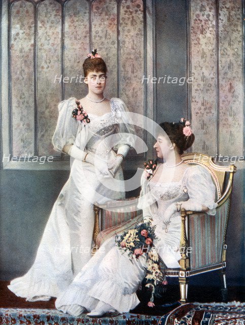 Princess Victoria and Princess Charles of Denmark, late 19th century. Creator: W&D Downey.