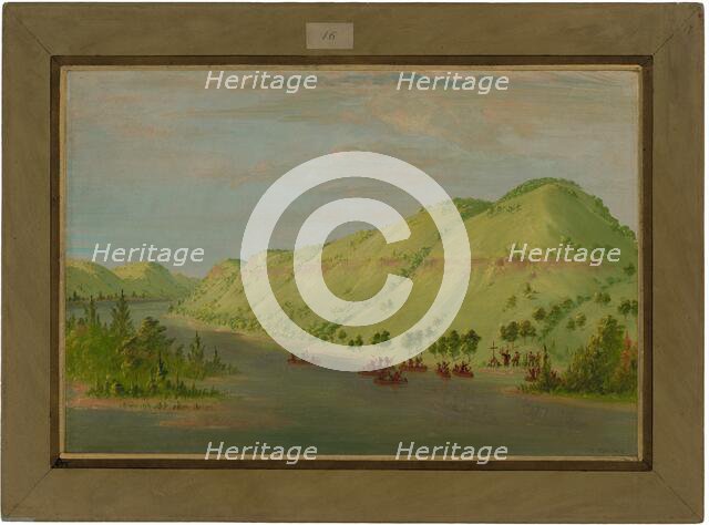 Father Hennepin Leaving the Mississippi to Join La Salle. May 8, 1680, 1847/1848. Creator: George Catlin.
