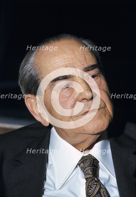 Rodolfo Llopis (1895-1983), Spanish politician, photo 1980.