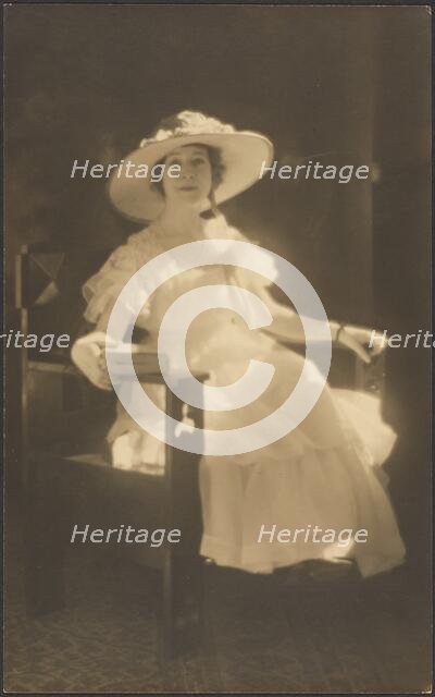 Portrait of a Woman in White Dress, 1907-1943. Creator: Louis Fleckenstein.