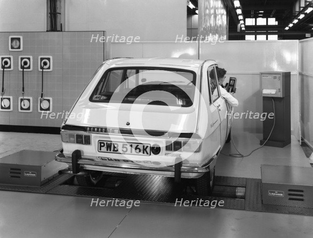 Renault 16 TL automatic on a Laycock brake testing machine, Sheffield, 1972. Artist: Michael Walters