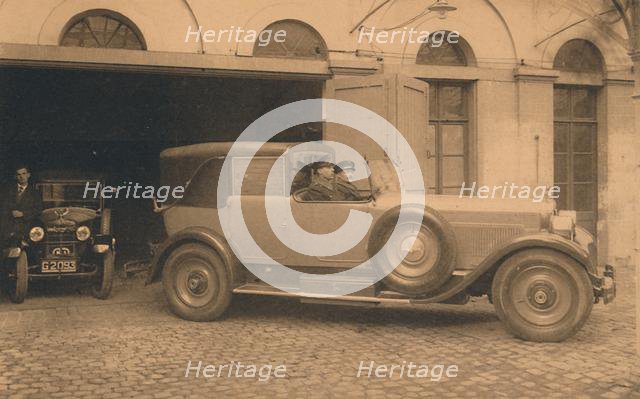 Garage at the Cuban Embassy in Brussels, Belgium, 1927.  Creator: Unknown.