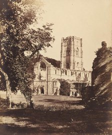 Fountains Abbey. The Church, Cloister and Hospitium, 1850s. Creator: Joseph Cundall.