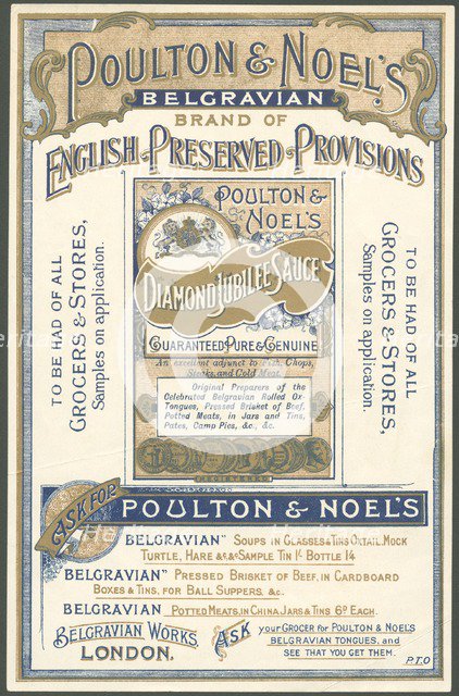 Poulton & Noel's Belgravia Brand, 1897. Artist: Unknown