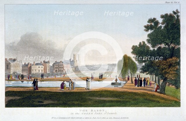 Green Park, Westminster, London, 1810.                                          Artist: Anon