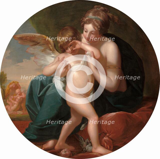 Cupid, Stung by a Bee, Is Cherished by his Mother, 1774. Creator: Benjamin West.