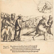 The Lord Sweetens the Waters of Marah, 1548. Creator: Augustin Hirschvogel.
