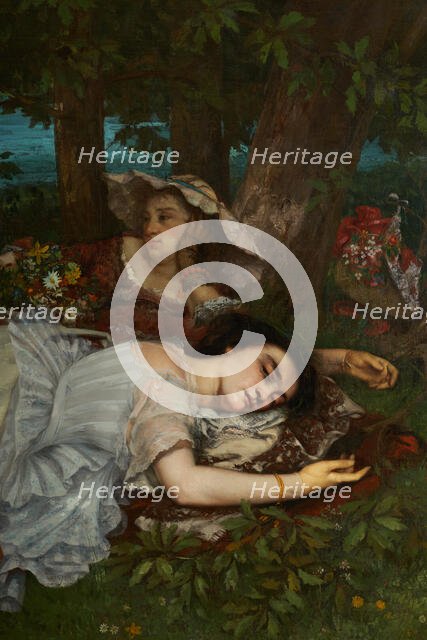 Les demoiselles des bords de la Seine (été), 1857. Creator: Gustave Courbet.