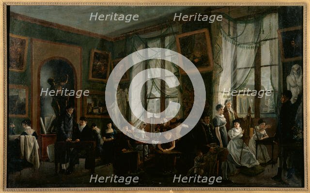 Cours de dessin féminin, vers 1810, c1810. Creator: Ecole Francaise.