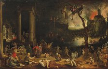 The Cumaean Sibyl leading Aeneas to the Underworld, c1600. Creator: Anonymous.