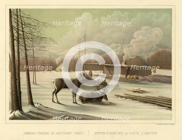 Winter Station on the Route to Okhotsk, 1856. Creator: Ivan Dem'ianovich Bulychev.