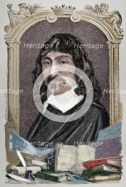 Rene Descartes (1596-1650), French philosopher, (19th century).  Creator: F Meaulle.