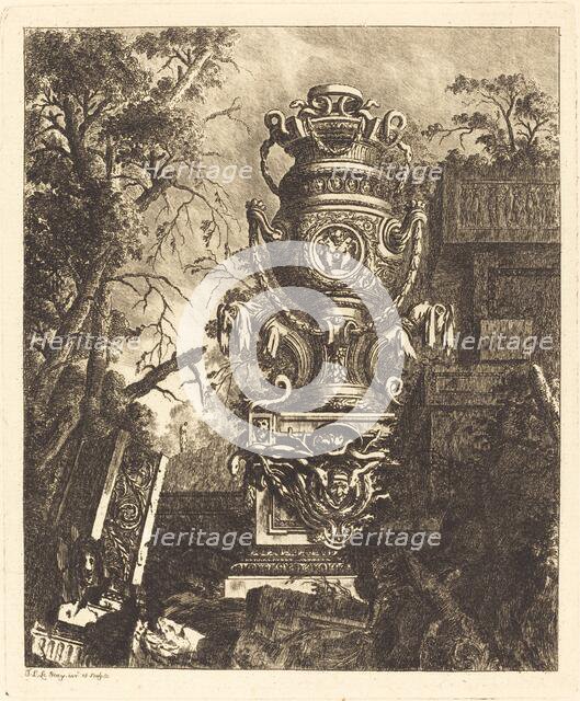 Vase with Two Fantastic Heads, 1768. Creator: Jean-Laurent Legeay.