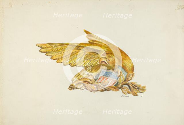 Ship's Stern Ornament, c. 1940. Creator: L. B. Hartman.